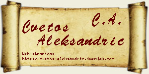 Cvetoš Aleksandrić vizit kartica